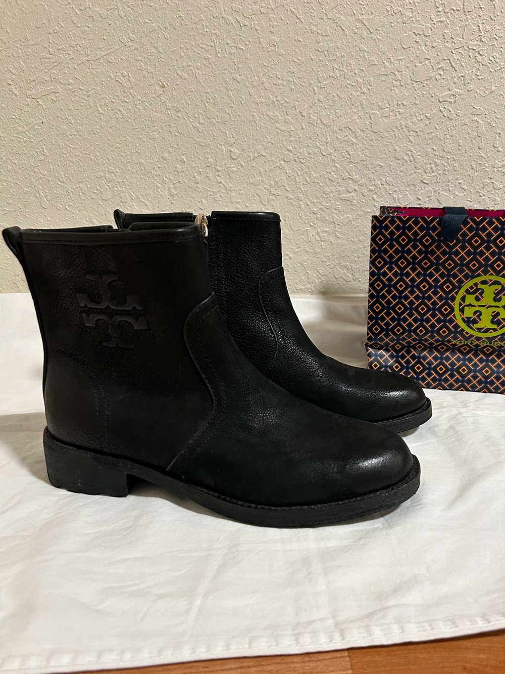 Tory Burch Black Leather Ankle Boots